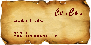 Csáky Csaba névjegykártya