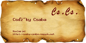 Csáky Csaba névjegykártya