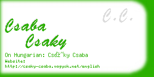 csaba csaky business card